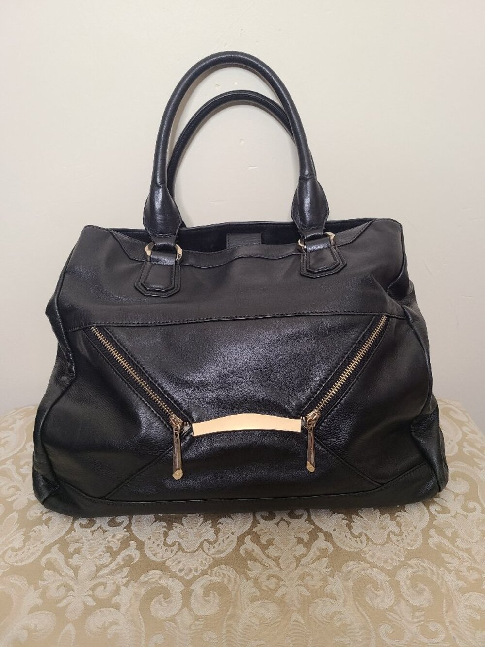 Rian Large Black Leather Purse/Bag